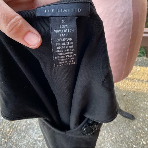 🔵 The Limited black vintage cotton sleeveless top tank sparkle cluster, S - Picture 7 of 8